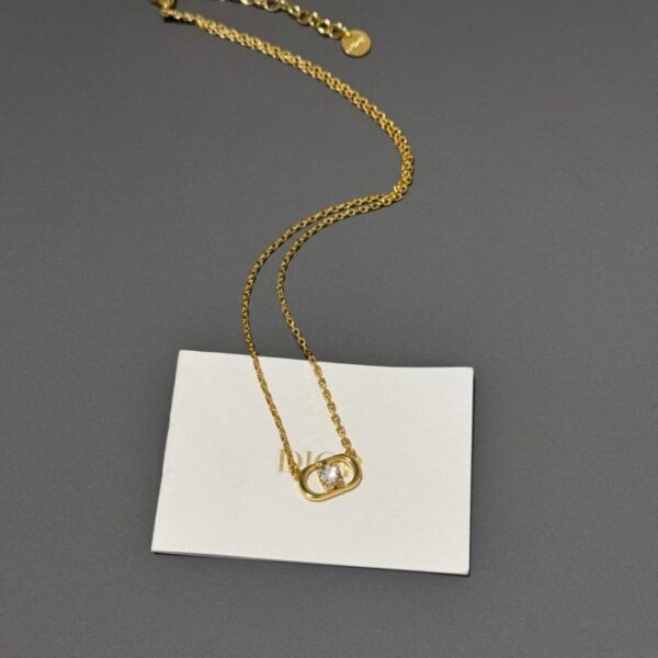 Collana Dior con diamanti bianchi CD, materiale in ottone ZP (E3D7J)