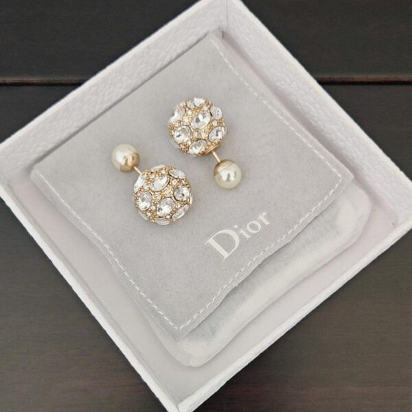 replica,repliche,fake,1:1,earrings,bracelet,ring,jewelry Gli ultimi orecchini Dior con grandi e piccole perle di diamanti, in ottone ZP (26ENV)