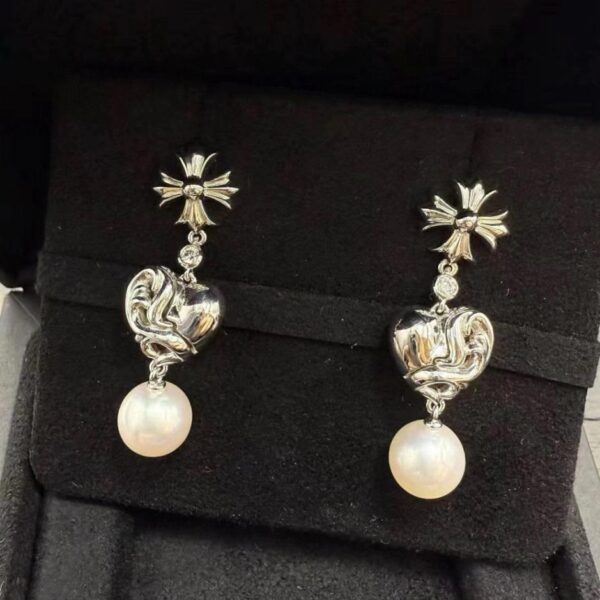 replica,repliche,fake,1:1,earrings,bracelet,ring,jewelry Orecchini di perle con marchio condiviso Chrome Hearts x Mikimoto (ER4LL)