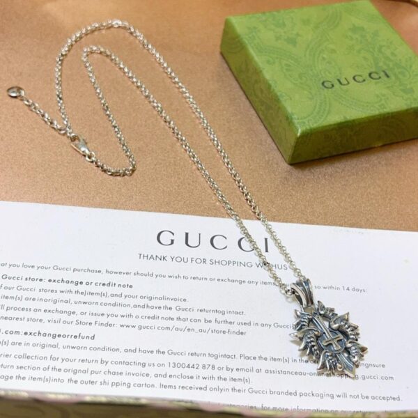 replica,repliche,fake,1:1,earrings,bracelet,ring,jewelry Collana Gucci Anger Forest Series Doppia G Classica (R046P)