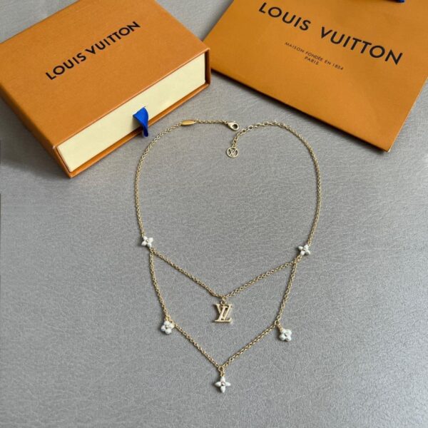replica,repliche,fake,1:1,earrings,bracelet,ring,jewelry Collana Louis Vuitton, stesso materiale del bancone (WATJN)