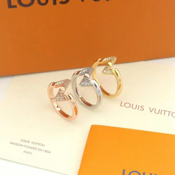 Anello LV nuovo con lettera Z e diamante in oro 18 carati (F0GR3)