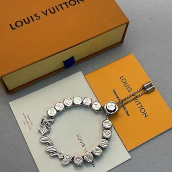 replica,repliche,fake,1:1,earrings,bracelet,ring,jewelry Bracciale LV Vers Dice in metallo temperato lucido (9J673)