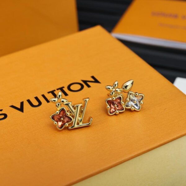 replica,repliche,fake,1:1,earrings,bracelet,ring,jewelry Orecchini asimmetrici a forma di fiore Louis Vuitton, orecchini con diamanti colorati in edizione limitata primaverile (8NEX5)