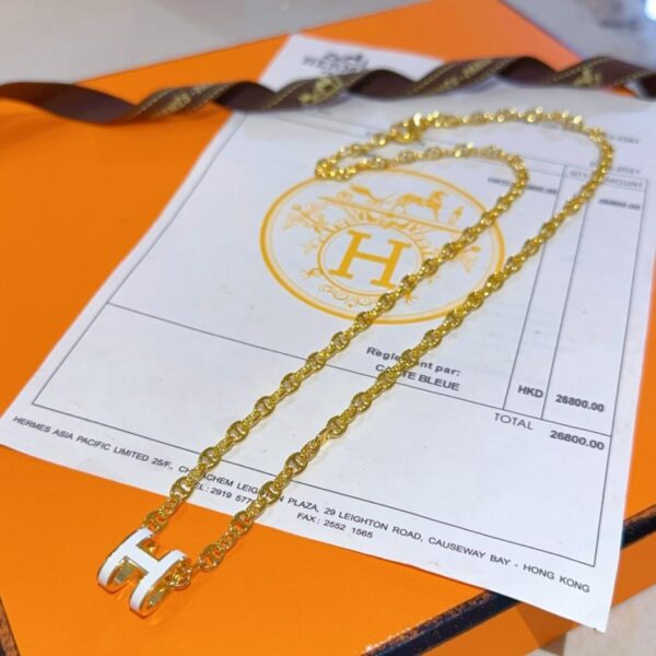 Collana Hermes con lettera H serie ovale (TEWL2)