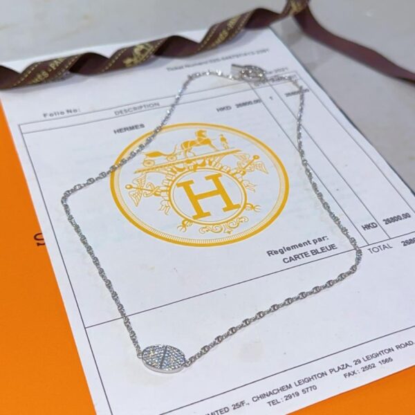 replica,repliche,fake,1:1,earrings,bracelet,ring,jewelry Collana Hermes con lettera H serie ovale (36T08)