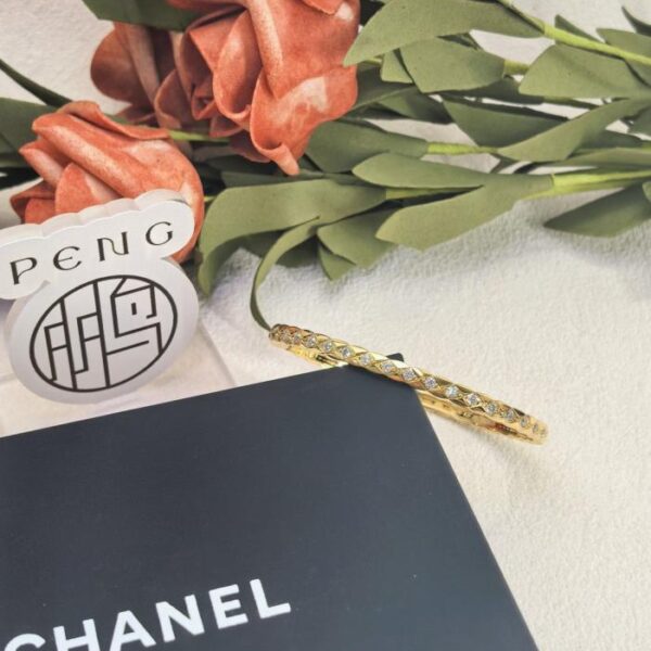 replica,repliche,fake,1:1,earrings,bracelet,ring,jewelry Bracciale Chanel in diamanti versione stretta placcato oro 18 carati spesso, colore preservato (MUAXA)