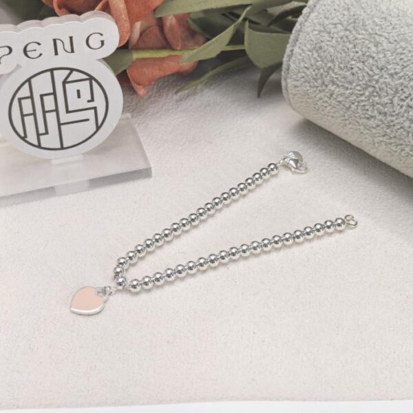 replica,repliche,fake,1:1,earrings,bracelet,ring,jewelry Versione contatore Tiffany Tiffany love ciondolo perlina rotonda bracciale versione rosa Ag925 argento sterling (6 g) (NVQSM)