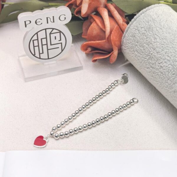 replica,repliche,fake,1:1,earrings,bracelet,ring,jewelry Versione da banco Tiffany Tiffany Love Ciondolo Bracciale con Perline Rotonde Versione Rossa Ag925 Argento Sterling (6g) (K4M0F)