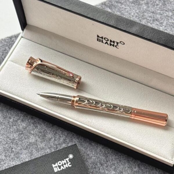 replica,repliche,fake,1:1,earrings,bracelet,ring,jewelry Penna Montblanc Writers Edition Kelly Silver Carving Signature, nuovo modello (Montblanc (9R409)