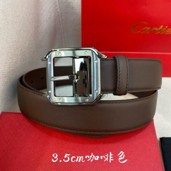 replica,repliche,fake,1:1,earrings,bracelet,ring,jewelry Cintura con fibbia ad ardiglione Cartier Cintura double face in pelle nera e marrone con logo Cartier (BBBSZ)