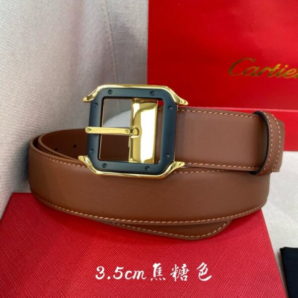replica,repliche,fake,1:1,earrings,bracelet,ring,jewelry Cintura con fibbia ad ardiglione Cartier Cintura double face in pelle nera e marrone con logo Cartier (ES8B5)