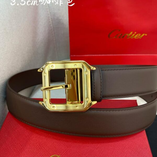 replica,repliche,fake,1:1,earrings,bracelet,ring,jewelry Cintura con fibbia ad ardiglione Cartier Cintura double face in pelle nera e marrone con logo Cartier (Q5WT5)
