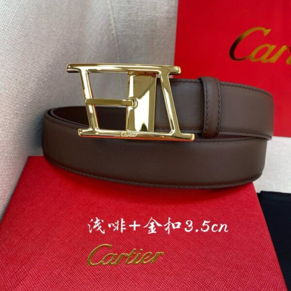 replica,repliche,fake,1:1,earrings,bracelet,ring,jewelry Cintura con fibbia ad ardiglione Cartier Cintura double face in pelle nera e marrone con logo Cartier (9MCD0)