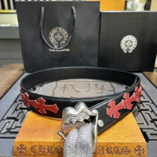 replica,repliche,fake,1:1,earrings,bracelet,ring,jewelry Cintura rossa con linguetta “rolling stone” e diamante “versione smontabile” con fibbia originale in pelle di vacchetta cerata e ottone placcato in argento 925 (N6D4K)