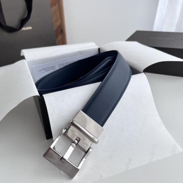 Cintura da uomo BV New Double-Sided in pelle di vitello italiana (TJ251)