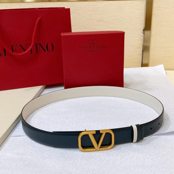 replica,repliche,fake,1:1,earrings,bracelet,ring,jewelry Cintura reversibile in pelle di vitello lucida con fibbia classica in ottone VALENTINO GARAVANI VLOGO SIGNATURE (P47WF)