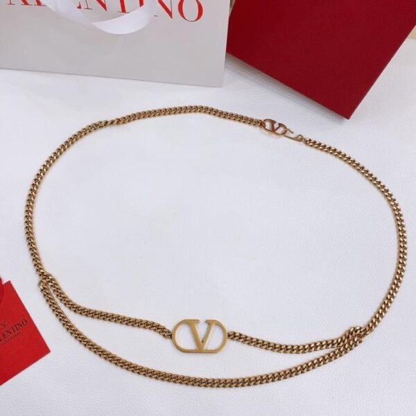 replica,repliche,fake,1:1,earrings,bracelet,ring,jewelry Cintura a catena in metallo con firma VLogo Valentino Garavani (3W9OI)