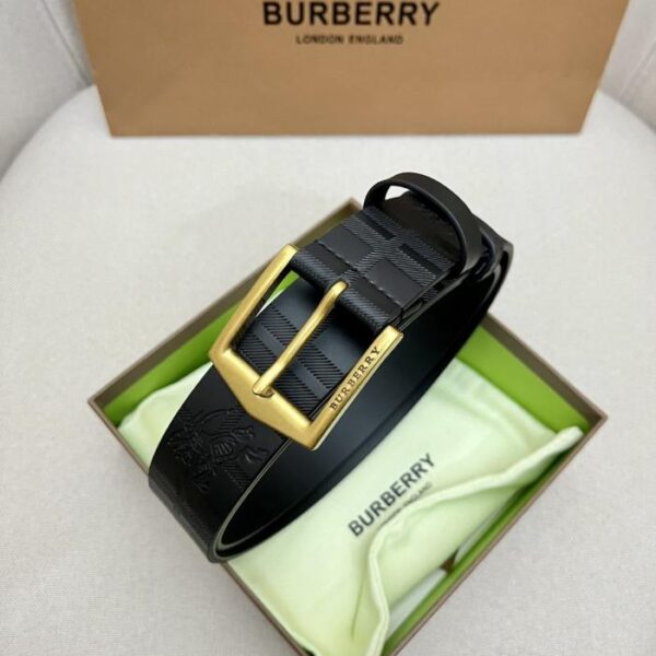 replica,repliche,fake,1:1,earrings,bracelet,ring,jewelry Cintura da uomo BURBERRY in pelle pieno fiore con fibbia in metallo abbinata, per uso esterno, bifacciale, 3,5 cm (7S3MC)