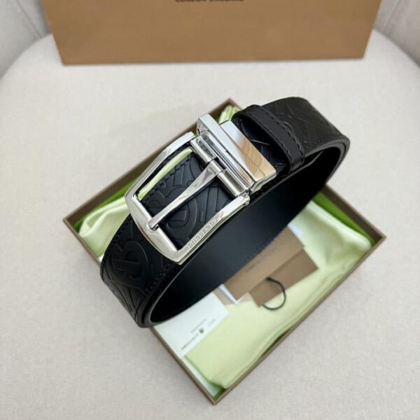 replica,repliche,fake,1:1,earrings,bracelet,ring,jewelry Cintura esterna bifacciale in pelle di vacchetta con fibbia in metallo abbinata da uomo BURBERRY, 3,5 cm (94TBM)