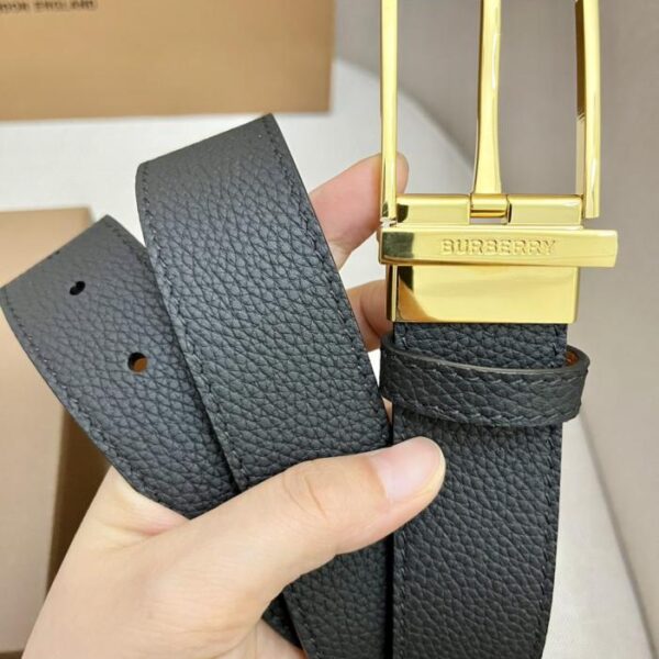 replica,repliche,fake,1:1,earrings,bracelet,ring,jewelry Cintura esterna bifacciale in pelle di vacchetta con fibbia in metallo abbinata da uomo BURBERRY, 3,5 cm (S8TIL)