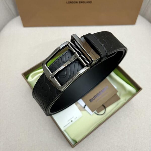 replica,repliche,fake,1:1,earrings,bracelet,ring,jewelry Cintura esterna bifacciale in pelle di vacchetta con fibbia in metallo abbinato da uomo BURBERRY, 3,5 cm (UPZXT)