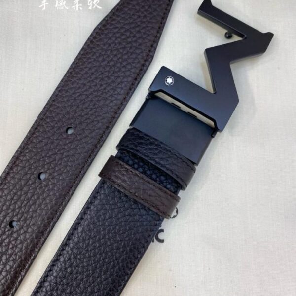 Cintura business casual Montblanc in pelle bovina pieno fiore larga 3,5 cm (3CS6T)