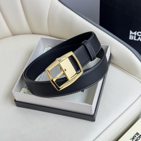 replica,repliche,fake,1:1,earrings,bracelet,ring,jewelry Montblanc largo 3,5 cm, realizzato in pelle bovina pieno fiore, con fibbia ad ardiglione di alta qualità e taglio libero per abbigliamento casual da lavoro (QH2JD)