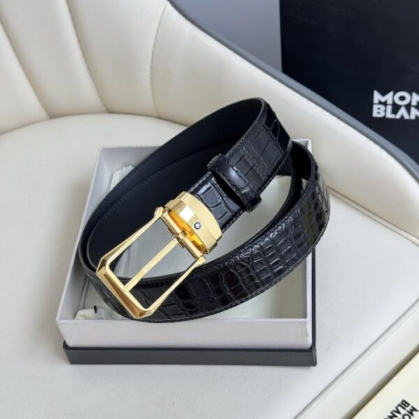 replica,repliche,fake,1:1,earrings,bracelet,ring,jewelry Montblanc largo 3,5 cm, realizzato in pelle bovina pieno fiore, con fibbia ad ardiglione di alta qualità e taglio libero per abbigliamento casual da lavoro (J0SWW)