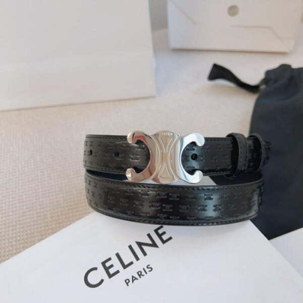 replica,repliche,fake,1:1,earrings,bracelet,ring,jewelry Cintura CELINE stile bancone, larghezza 2,5 cm, primo strato originale in pelle di vitello (6T61E)