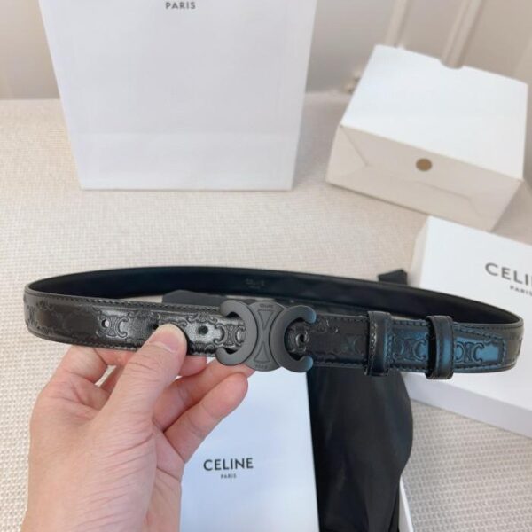 replica,repliche,fake,1:1,earrings,bracelet,ring,jewelry Cintura CELINE stile bancone, larghezza 2,5 cm, primo strato originale in pelle di vitello (WJ3WB)