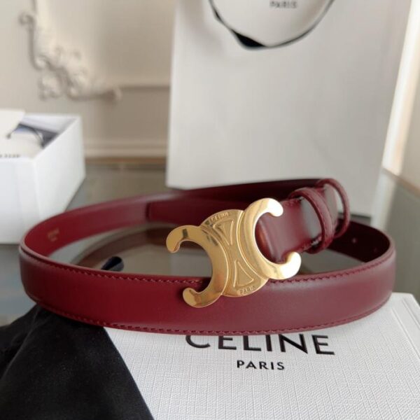 replica,repliche,fake,1:1,earrings,bracelet,ring,jewelry Cintura da donna CELINE, bordeaux, larghezza 2,4 cm, cucita a mano (0I0K0)