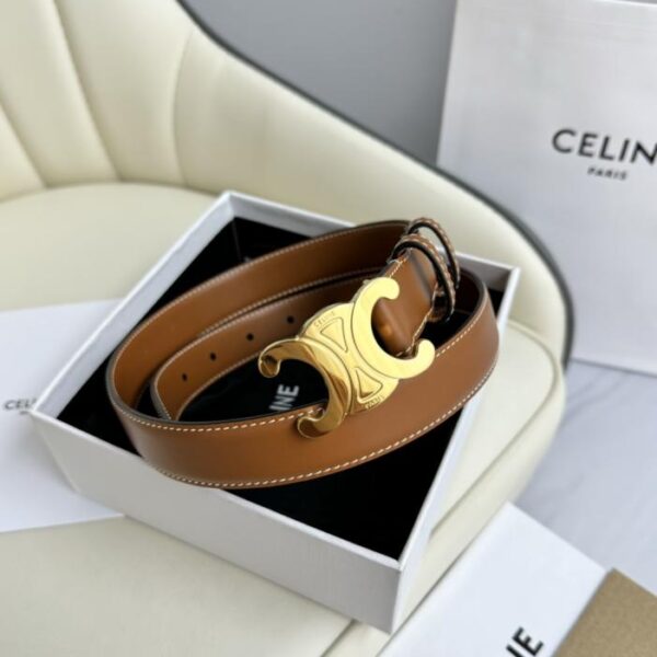 replica,repliche,fake,1:1,earrings,bracelet,ring,jewelry Celine modello originale da donna, nuovo, larghezza 2,5 cm, fibbia in ottone con motivo Arco di Trionfo, strato superiore in pelle di vitello (5J671)