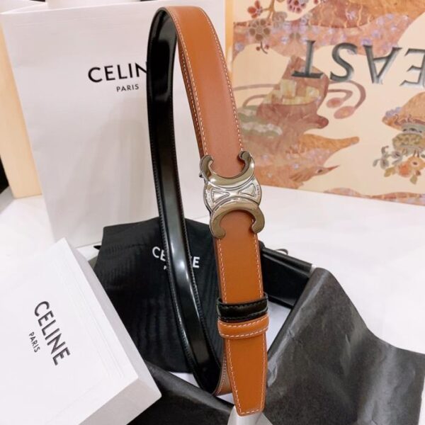 replica,repliche,fake,1:1,earrings,bracelet,ring,jewelry Cintura reversibile media Celine TRIOMPHE TAURILLON Cintura in pelle 2,5 cm (FLY6Q)