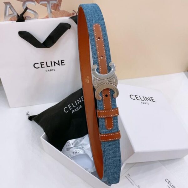 replica,repliche,fake,1:1,earrings,bracelet,ring,jewelry Cintura in denim media Celine TRIOMPHE TAURILLON Cintura in denim in pelle 2,5 cm (ASHLY)