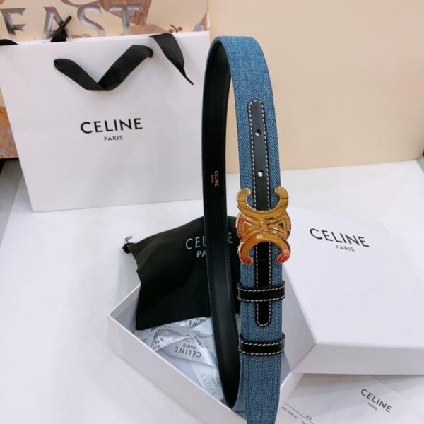 replica,repliche,fake,1:1,earrings,bracelet,ring,jewelry Cintura in denim media Celine TRIOMPHE TAURILLON Cintura in denim in pelle 2,5 cm (FL00B)