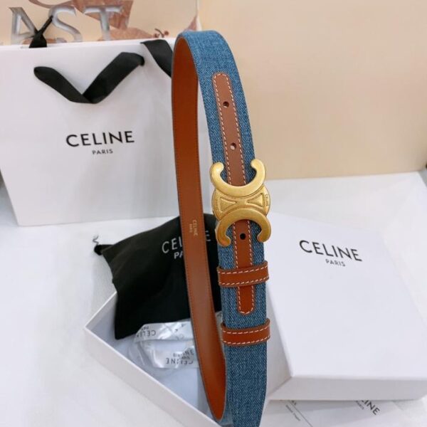 replica,repliche,fake,1:1,earrings,bracelet,ring,jewelry Cintura in denim media Celine TRIOMPHE TAURILLON Cintura in denim in pelle 2,5 cm (SH5CW)