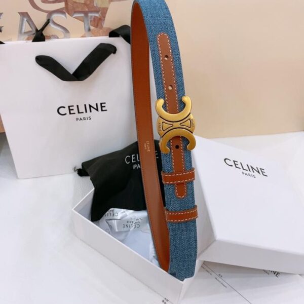 replica,repliche,fake,1:1,earrings,bracelet,ring,jewelry Cintura in denim media Celine TRIOMPHE TAURILLON Cintura in denim in pelle 2,5 cm (TWSVD)