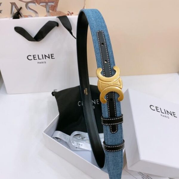 replica,repliche,fake,1:1,earrings,bracelet,ring,jewelry Cintura in denim medio Celine TRIOMPHE TAURILLON Cintura in denim in pelle 2,5 cm (ZZOC1)