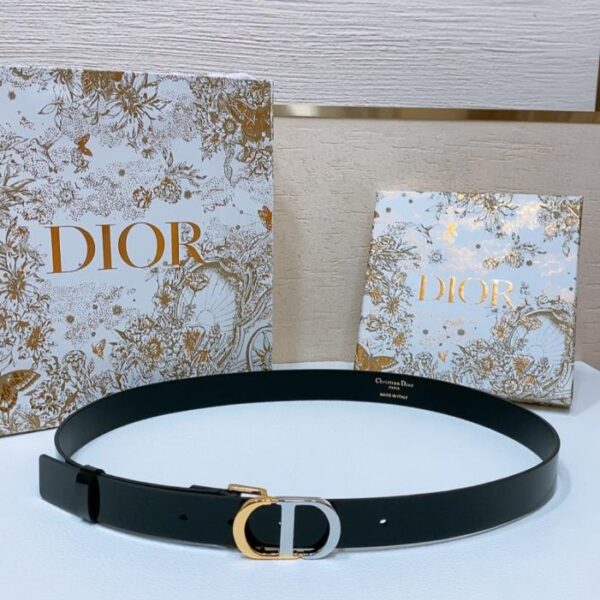 replica,repliche,fake,1:1,earrings,bracelet,ring,jewelry Cintura Dior Montaigne CD in pelle di vitello 2,5 cm (6CP3M)