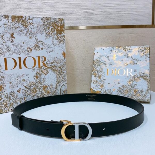 replica,repliche,fake,1:1,earrings,bracelet,ring,jewelry Cintura Dior Montaigne CD in pelle di vitello 2,5 cm (T24OL)