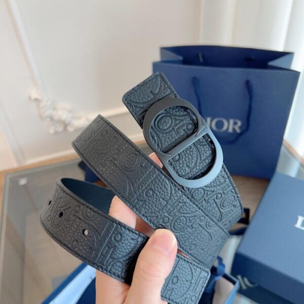 replica,repliche,fake,1:1,earrings,bracelet,ring,jewelry DIOR in pelle originale francese nera goffrata, interamente in pelle, 3,5 cm (B8C89)