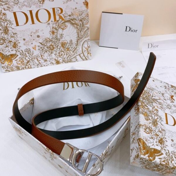 replica,repliche,fake,1:1,earrings,bracelet,ring,jewelry Cintura Dior Saddle Belt con hardware rotante, reversibile, 2,0 cm (O1NYG)