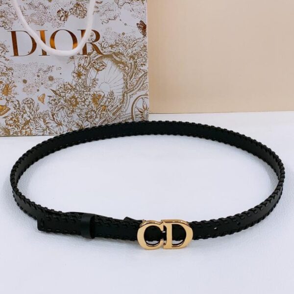 replica,repliche,fake,1:1,earrings,bracelet,ring,jewelry Cintura Dior Saddle Belt Montaigne Star CD in pelle liscia nera da 20 mm (M2MQX)