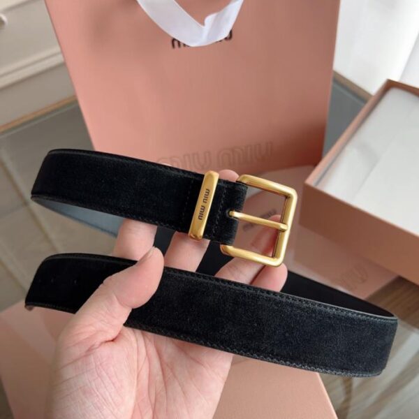 replica,repliche,fake,1:1,earrings,bracelet,ring,jewelry MiuMiu larghezza 3,5 cm n. 5CC536 primo strato in pelle di vitello scamosciata bifacciale (6UBUC)