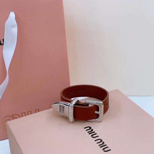 replica,repliche,fake,1:1,earrings,bracelet,ring,jewelry Miu Miu Bracciale Cintura in pelle 2,0 cm (FK8DJ)