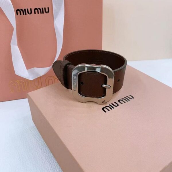 replica,repliche,fake,1:1,earrings,bracelet,ring,jewelry Cintura in pelle Miu Miu Armband 3,4 cm (1WNPH)