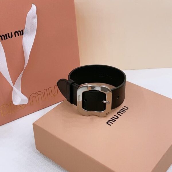 replica,repliche,fake,1:1,earrings,bracelet,ring,jewelry Cintura in pelle Miu Miu Armband 3,4 cm (OZ9U6)
