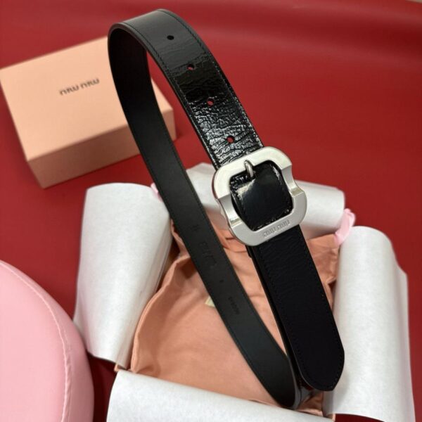 replica,repliche,fake,1:1,earrings,bracelet,ring,jewelry Cintura in pelle nuova Miu Miu 3,4 cm (2IIWP)