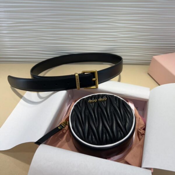 replica,repliche,fake,1:1,earrings,bracelet,ring,jewelry Cintura in pelle MiuMiu 3,0 cm (7WB59)